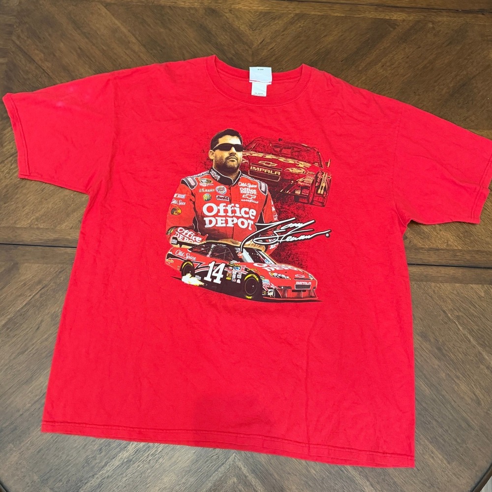 Chase Authentics Tony Stewart NASCAR Racing T-Shirt Red Office Depot #14 Mens 3X